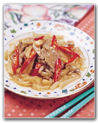 金門高粱酸白菜炒牛肉片(絲)